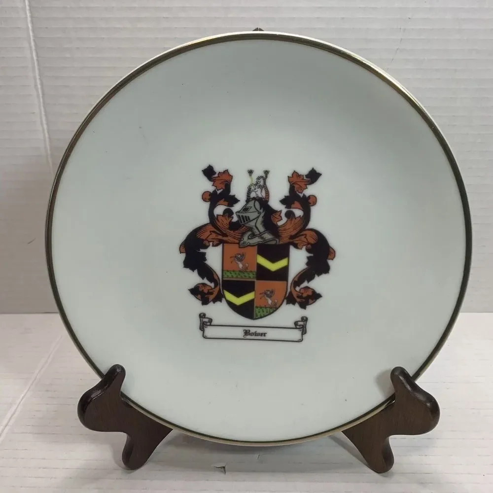 Bower Family‎ Coat Of Arms Collector Plate / Vintage 8.25